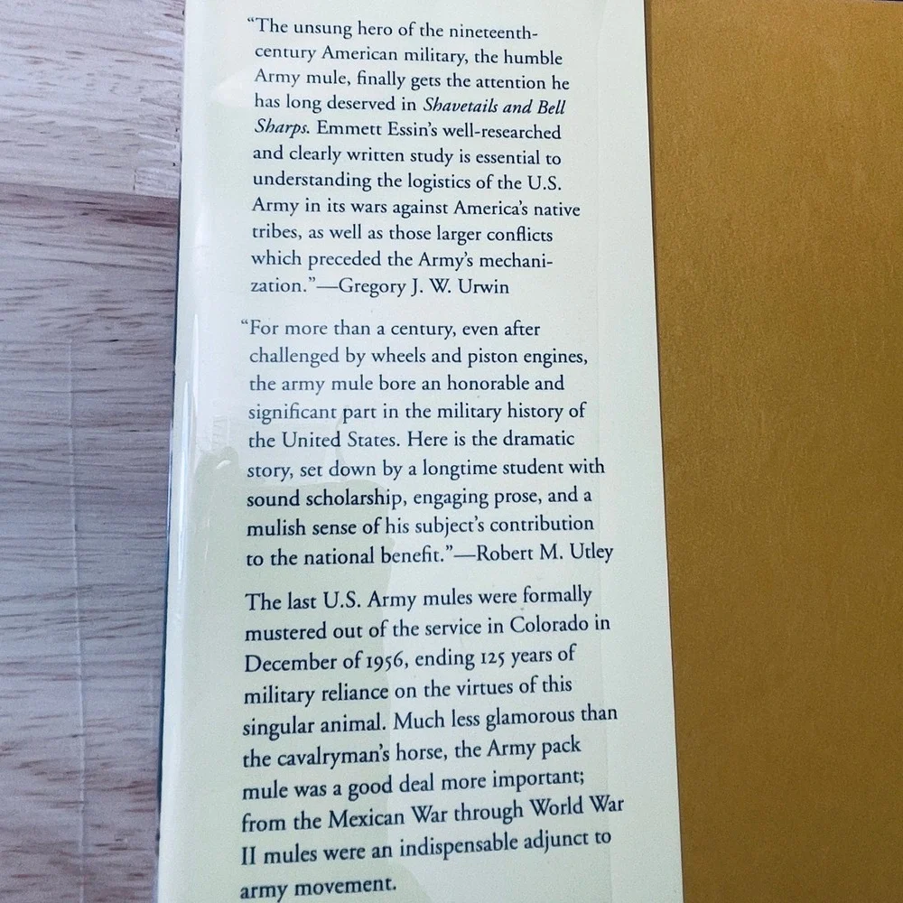 Shavetails & Bell Sharps History of US Army Mule Emmett Essin Hardcover 1997